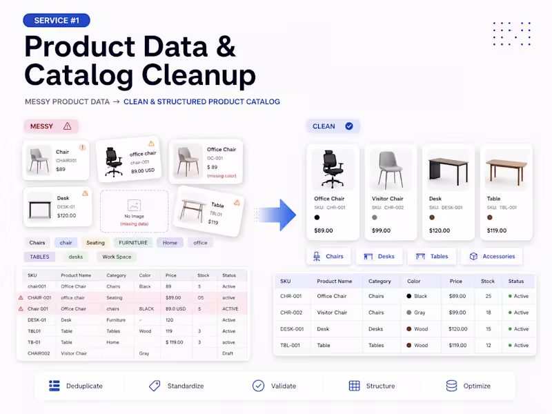 Cover image for Product Data Cleanup & Catalog Management