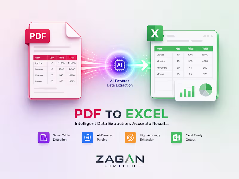 Cover image for PDF to CSV Extractor Tool Development for ZagaanLTD
