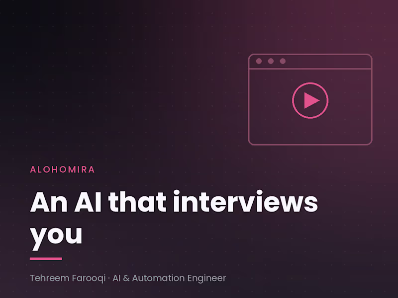 Cover image for AlohoMira: An AI That Interviews You and Scores the Answers