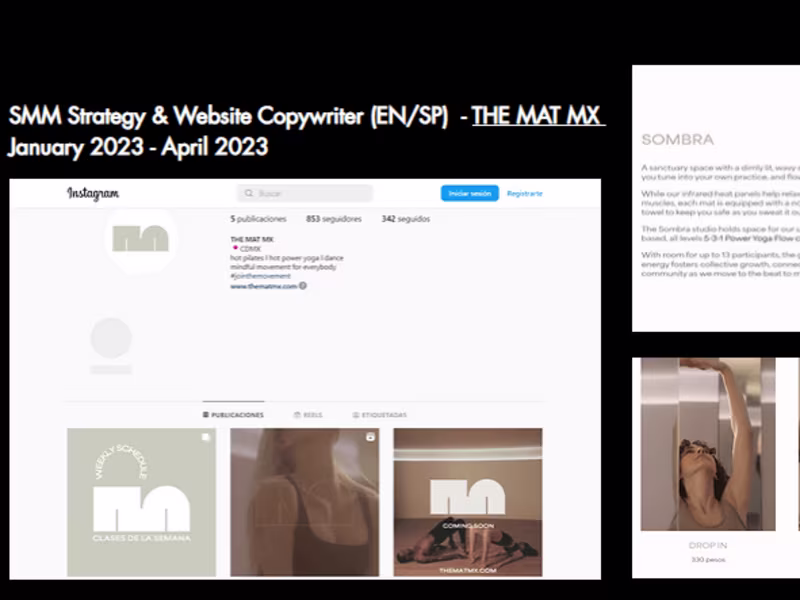 Cover image for
SMM Strategy & Website Copywriter (EN/SP) - THE MAT MX
