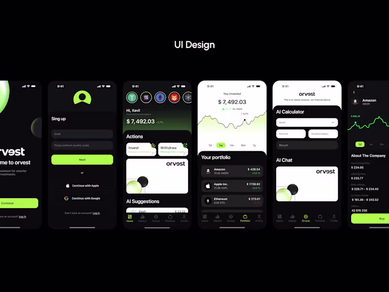 Cover image for Orvest Fintech Mobile App Design