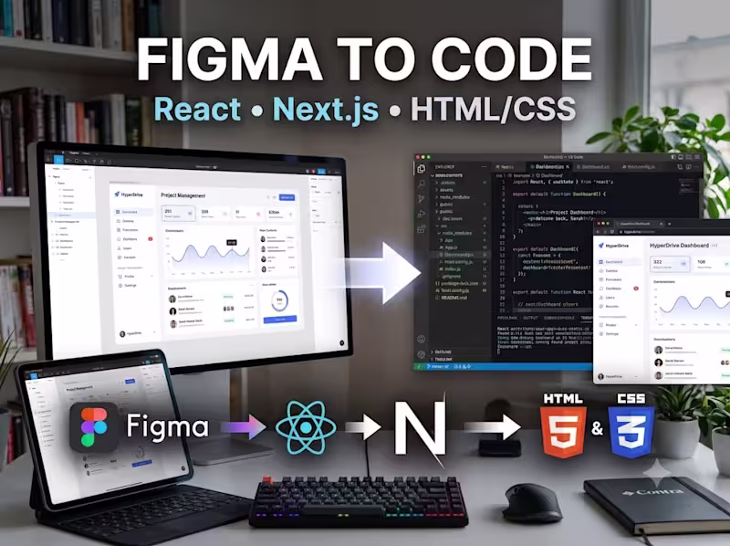 Cover image for Figma to Code - React, Next.js, HTML/CSS
