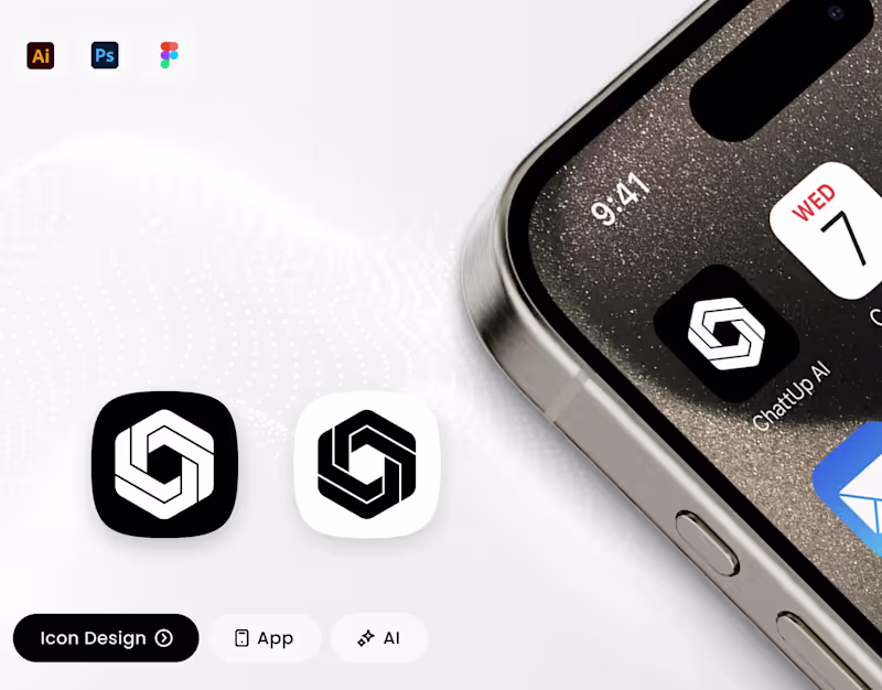 Cover image for Logo Design for ChatUp AI Mobile App