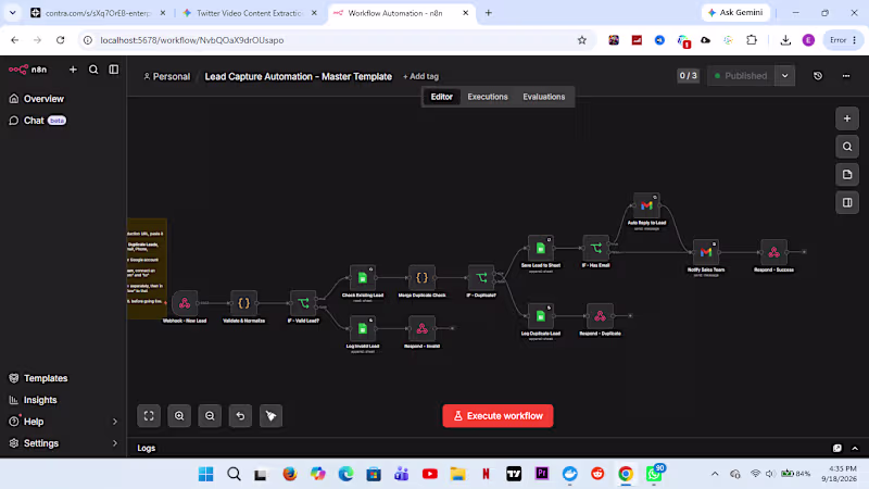Cover image for Enterprise n8n Lead Capture & Fail-Safe Routing Setup