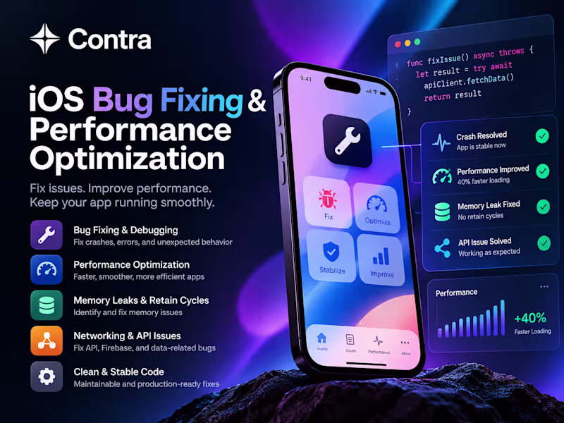 Cover image for iOS Bug Fixing & Performance Optimization