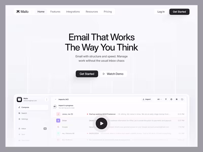 Cover image for Mailo landing page