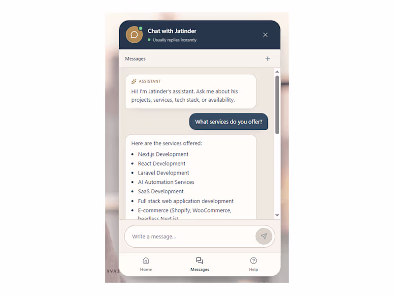 Cover image for AI Chatbot for Business Websites