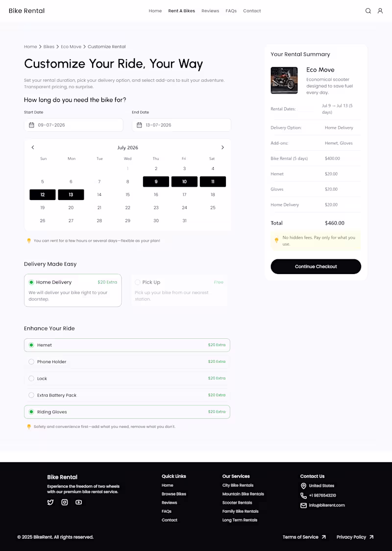 Cover image for Bike Rental is a modern