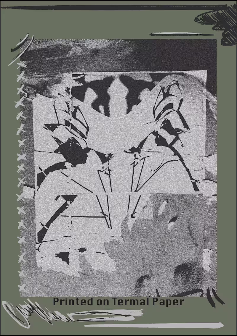 Cover image for “Printed on Thermal Paper” Dual renderings examining the rel...
