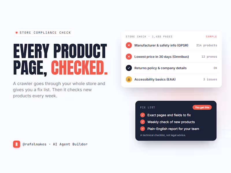 Cover image for Store compliance check: GPSR, Omnibus and accessibility