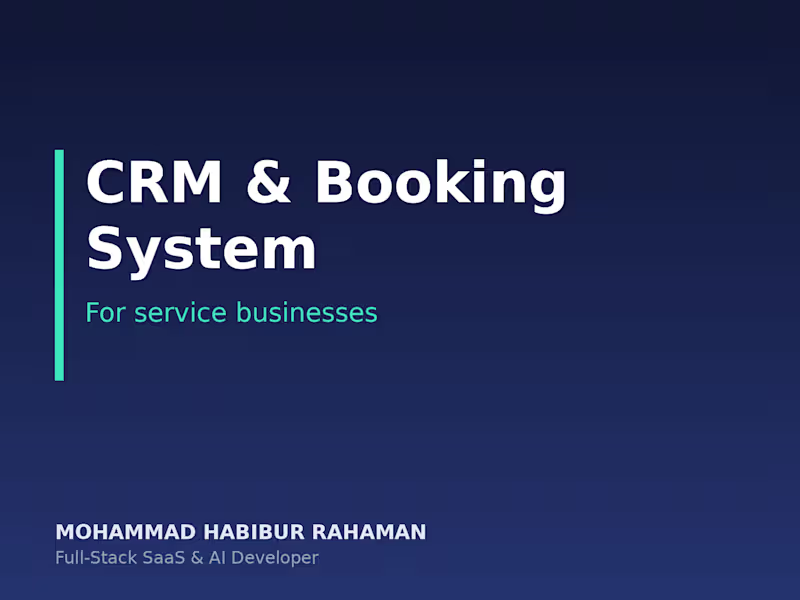 Cover image for CRM & Booking System for Service Businesses