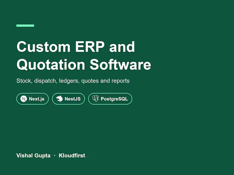 Cover image for Custom ERP and Quotation Software for Growing Businesses