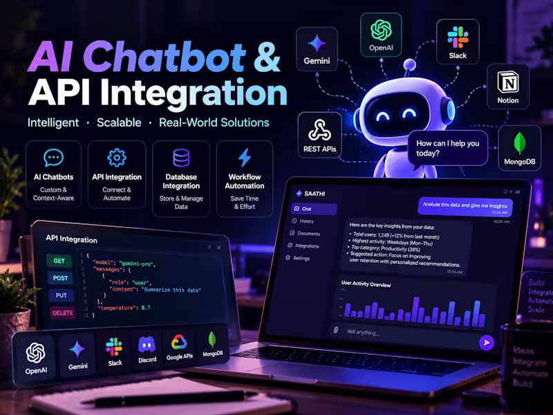 Cover image for AI Chatbot & API Integration