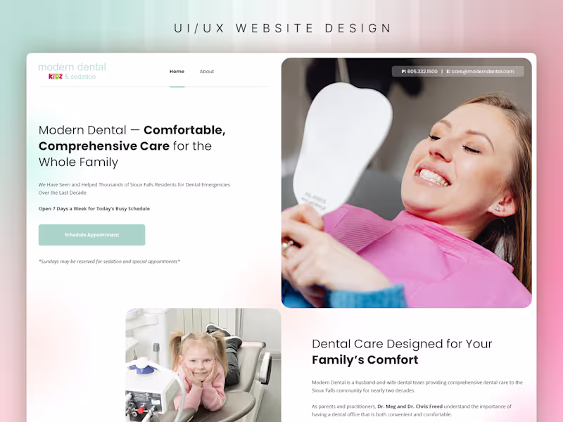 Cover image for Modern Dental Website UI/UX Design