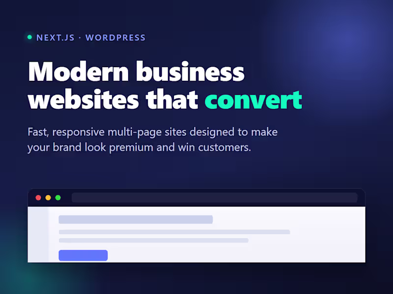 Cover image for Modern Business Website in Next.js or WordPress
