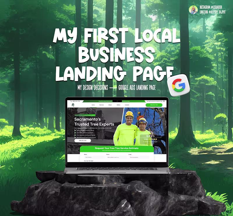 Cover image for Google Ads Landing Page Design for Local Business