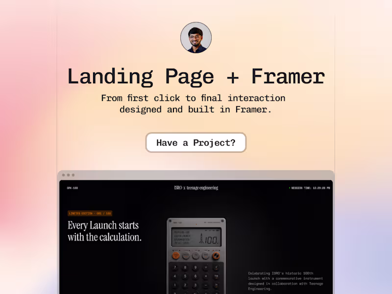 Cover image for Landing Page Design + Framer Development