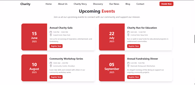 Cover image for Charity Website UI/UX Design (Self-Designed