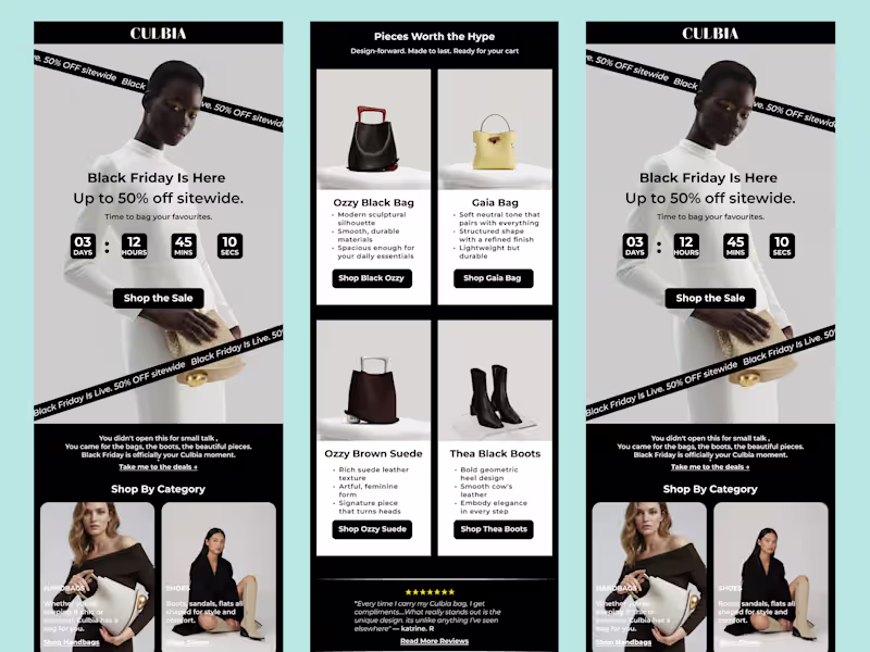 Cover image for BFCM Email Campaign for Culbia
