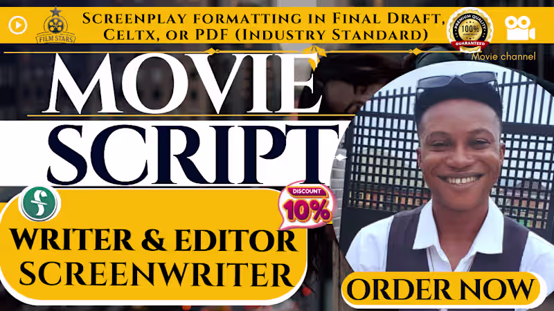 Cover image for I will write and edit a professional movie or short film script