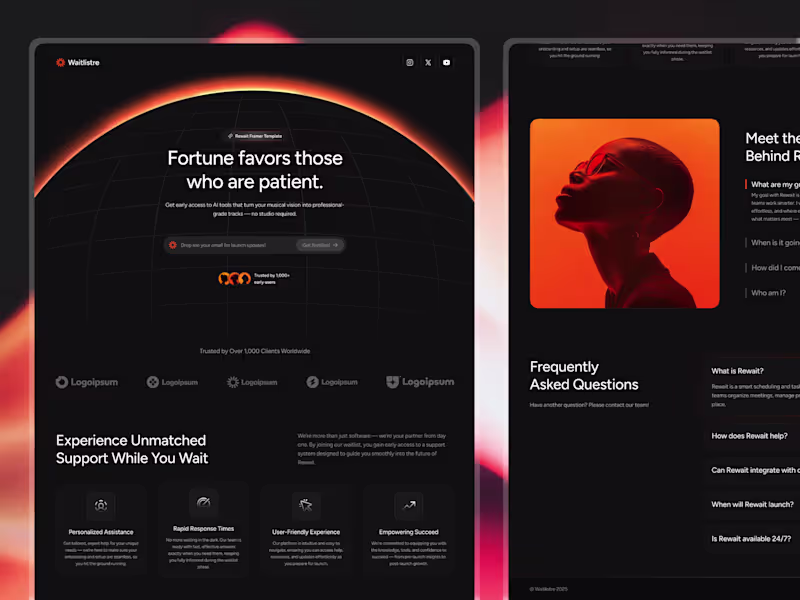 Cover image for Waitlist Website Template Design