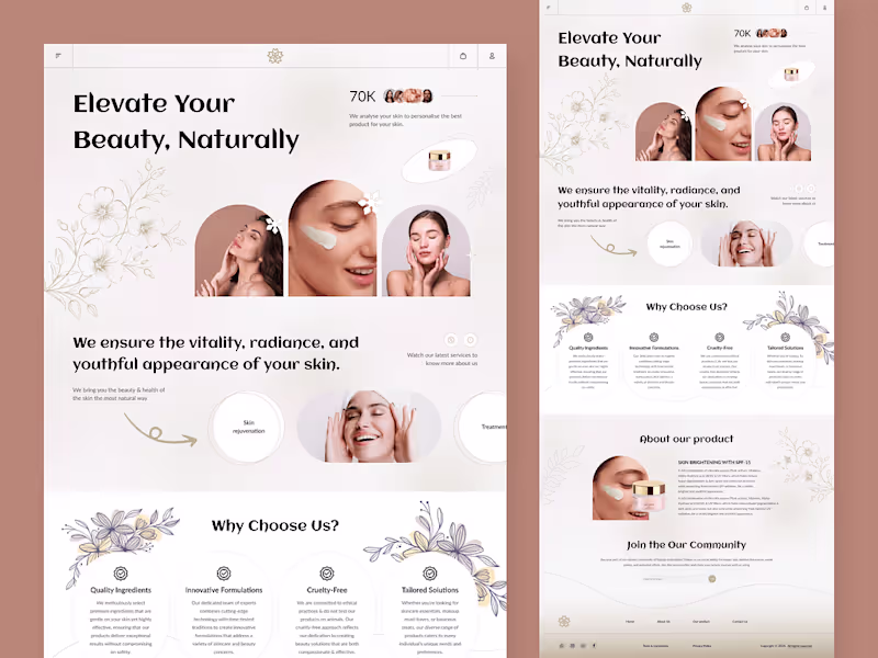 Cover image for Skincare products website | landing page | Cosmetic product
