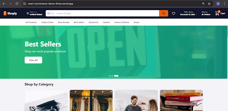 Cover image for Modern React eCommerce website with