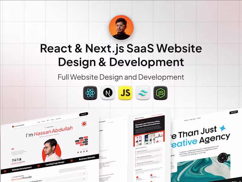 Cover image for React & Next.js SaaS Website Design & Development