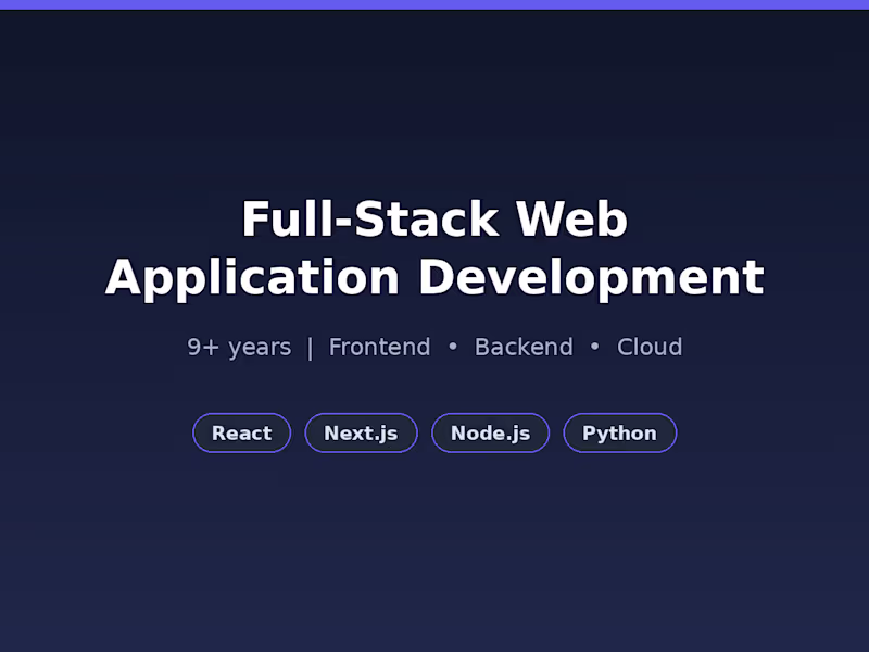 Cover image for Full-Stack Web Application Development