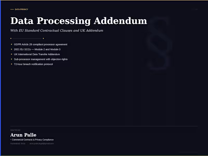 Cover image for Data Processing Agreement (DPA)