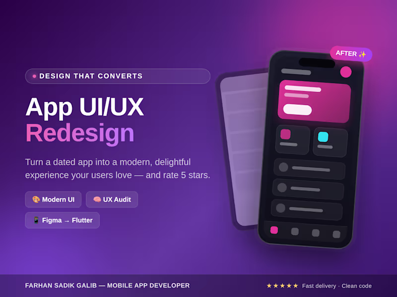Cover image for Mobile App UI/UX Redesign | Modern & User-Friendly