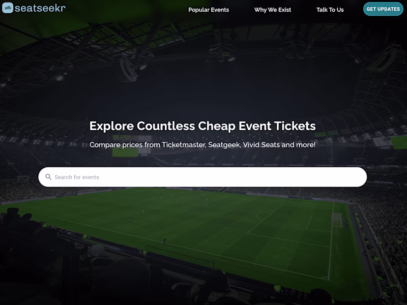 Cover image for SeatSeekr - Discover Cheap Tickets
