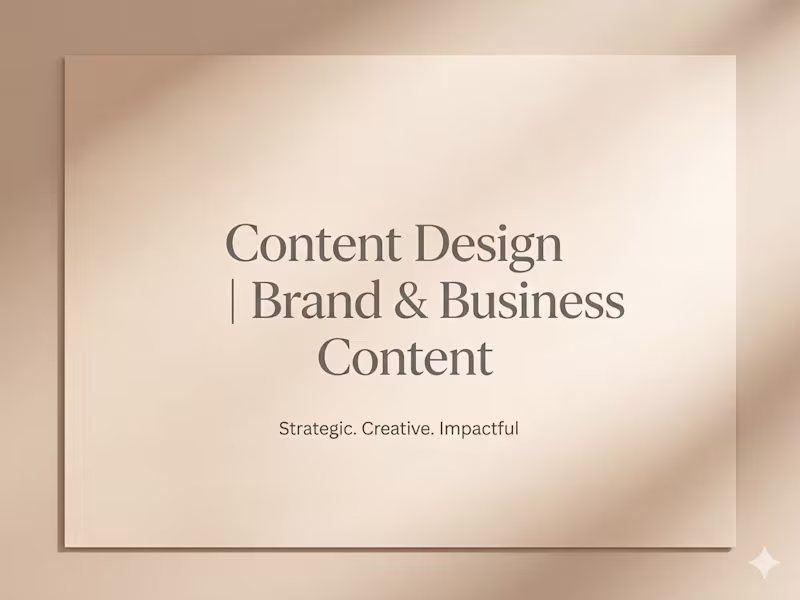 Cover image for Content Design | Brand &
