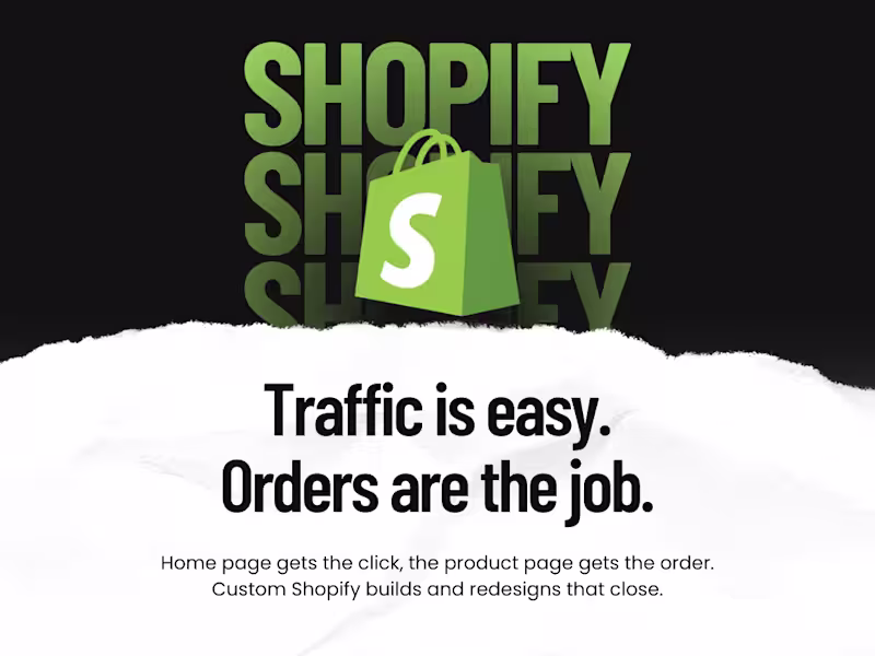 Cover image for Shopify redesign for stores that get traffic but not orders