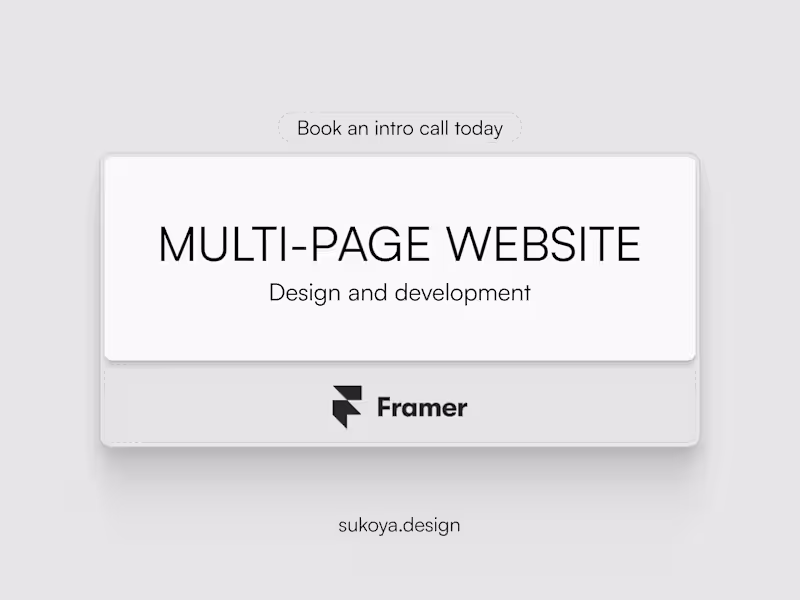 Cover image for Framer Website (Design & Development)