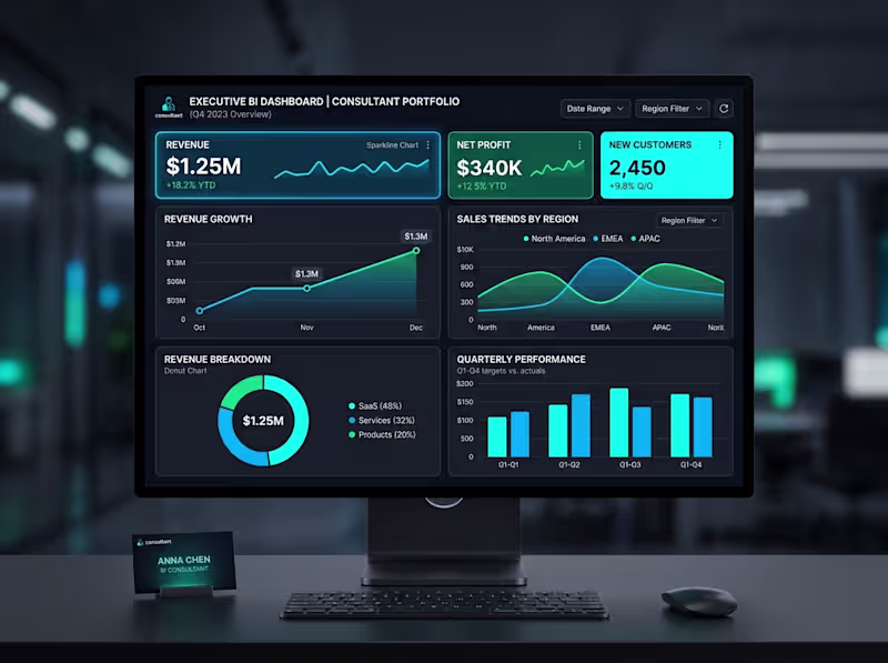 Cover image for Interactive Executive Power BI & Tableau Dashboard Suite
