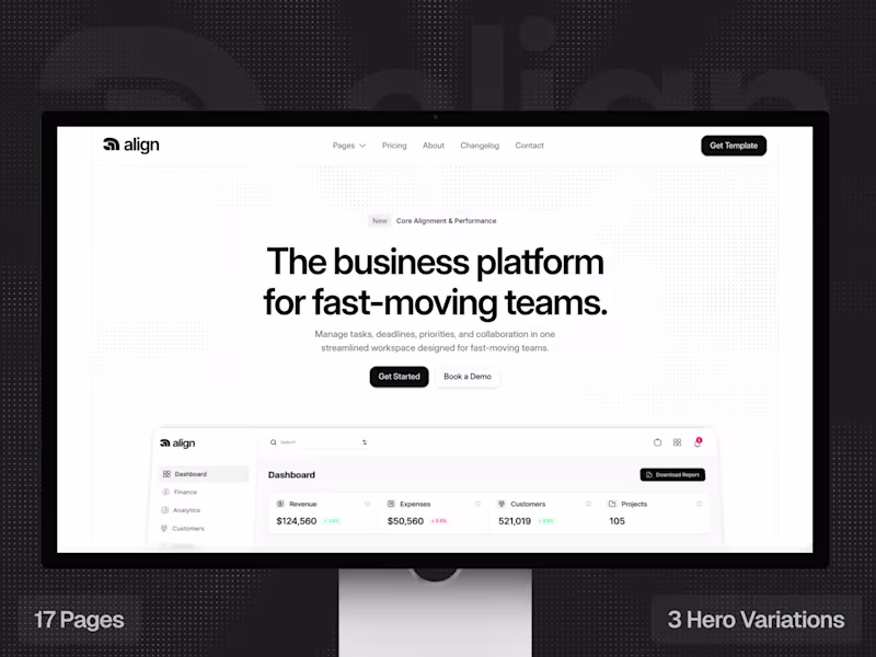Cover image for Align — Startup & SaaS Template