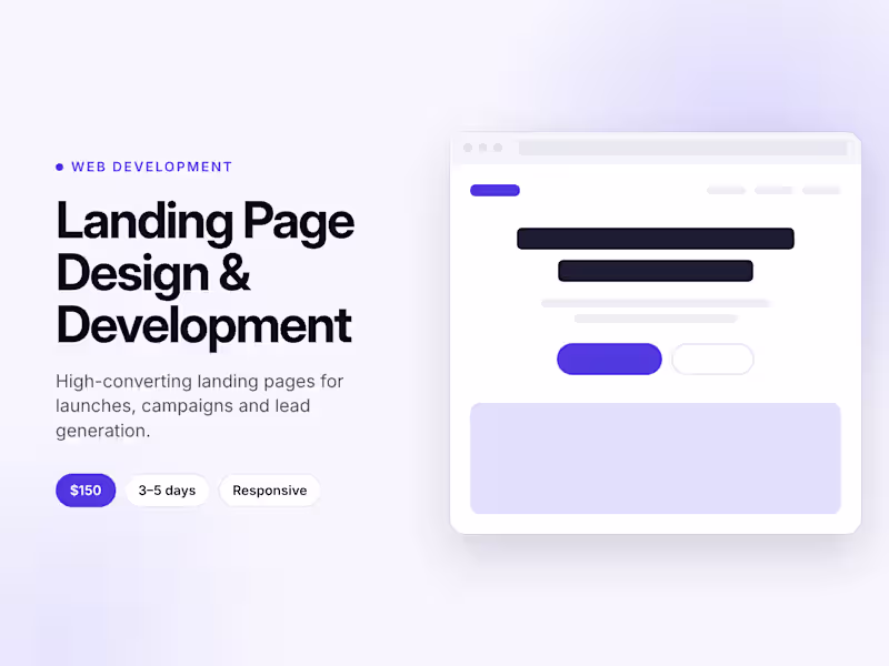 Cover image for Landing Page Design & Development