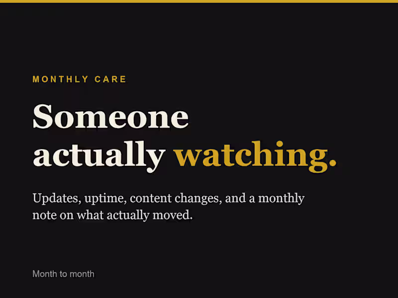 Cover image for Monthly website care and SEO