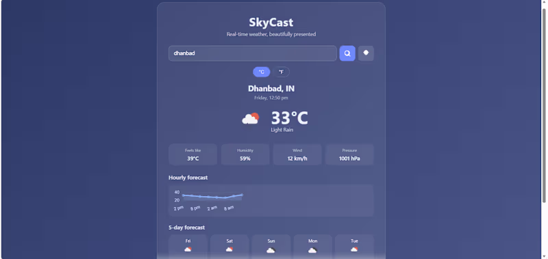 Cover image for A weather app pulling live