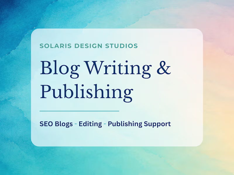 Cover image for Blog Writing & Publishing