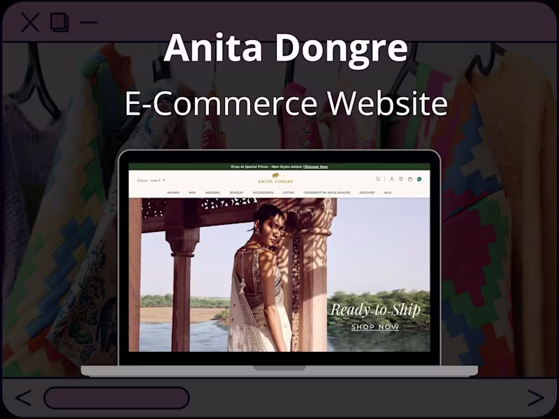 Cover image for Anita Dongre | E-Commerce Website
