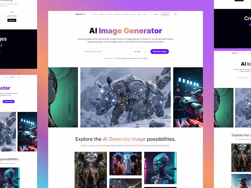Cover image for AI Image Generator Website Design