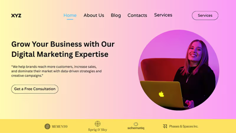 Cover image for XYZ Digital Marketing Agency Website Design