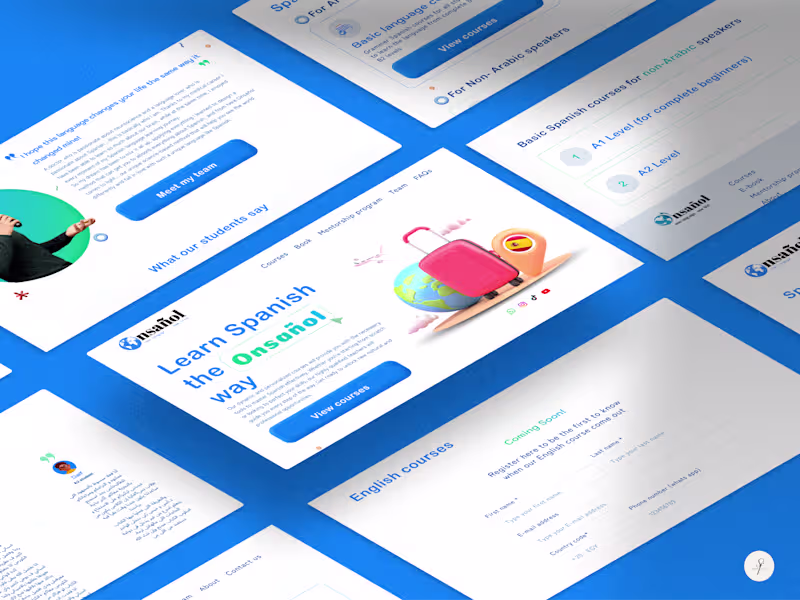 Cover image for Onsanol- language teaching academy website