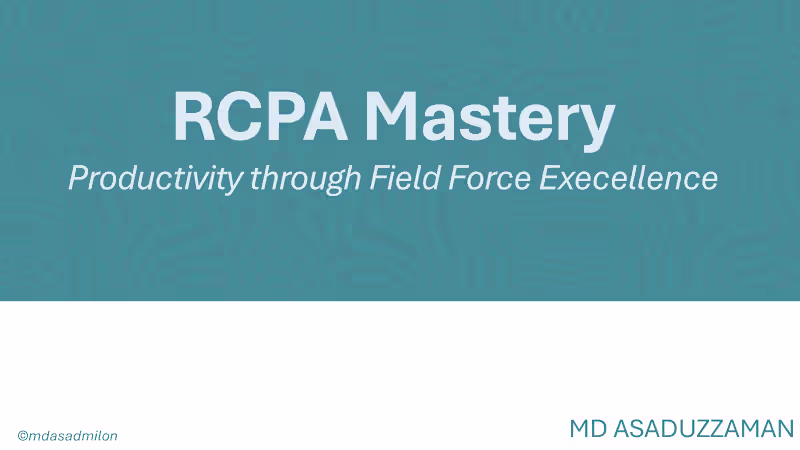 Cover image for RCPA Mastery Productivity through Field Force Excellence