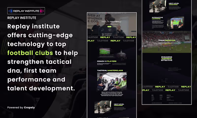 Cover image for ReplayInstitute.com – Smarter Training, Better Performance 🏆🔥