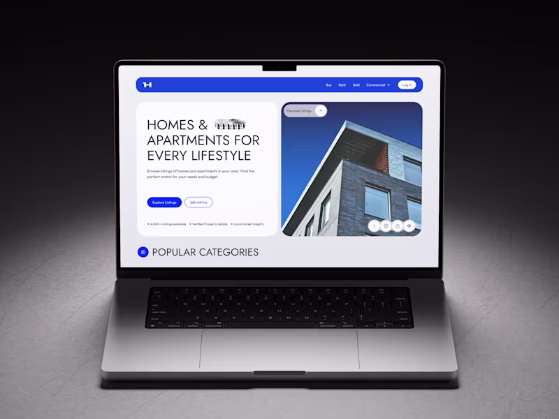 Cover image for Website Design — Real Estate Platform | Marketplace | UXUI