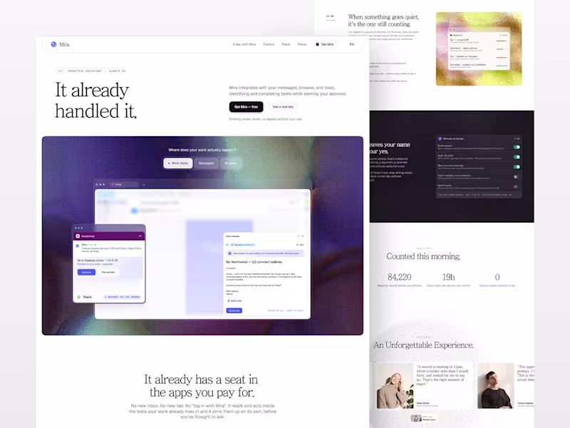 Cover image for MIRA - Personal AI Assistant Landing Page