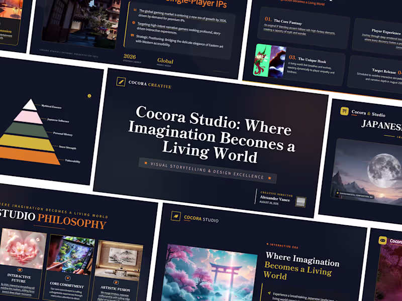 Cover image for Cocora Game Studio Investor Pitch Deck